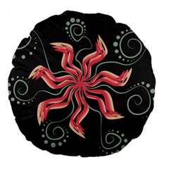 Flower Abstract Large 18  Premium Flano Round Cushions