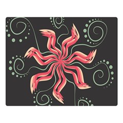 Flower Abstract Double Sided Flano Blanket (large) 