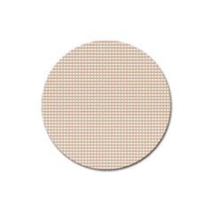 Gingham Check Plaid Fabric Pattern Grey Magnet 3  (round) by HermanTelo