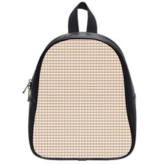 Gingham Check Plaid Fabric Pattern Grey School Bag (small)