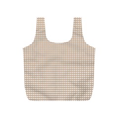 Gingham Check Plaid Fabric Pattern Grey Full Print Recycle Bag (s)