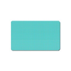 Gingham Plaid Fabric Pattern Green Magnet (name Card) by HermanTelo