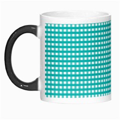 Gingham Plaid Fabric Pattern Green Morph Mugs