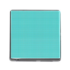 Gingham Plaid Fabric Pattern Green Memory Card Reader (square 5 Slot)