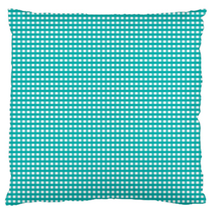 Gingham Plaid Fabric Pattern Green Standard Flano Cushion Case (One Side)