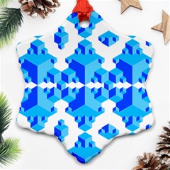 Cubes Abstract Wallpapers Snowflake Ornament (two Sides)