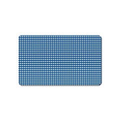 Gingham Plaid Fabric Pattern Blue Magnet (name Card)