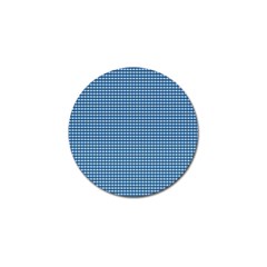 Gingham Plaid Fabric Pattern Blue Golf Ball Marker (4 Pack)