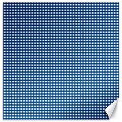 Gingham Plaid Fabric Pattern Blue Canvas 16  X 16 