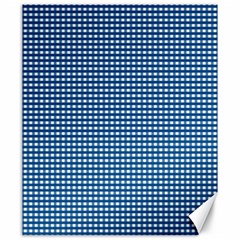 Gingham Plaid Fabric Pattern Blue Canvas 20  X 24 