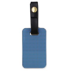 Gingham Plaid Fabric Pattern Blue Luggage Tag (one Side)