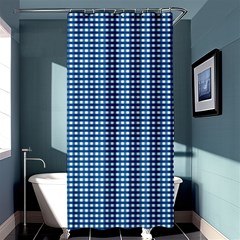 Gingham Plaid Fabric Pattern Blue Shower Curtain 36  X 72  (stall) 