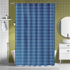 Gingham Plaid Fabric Pattern Blue Shower Curtain 48  X 72  (small)  by HermanTelo