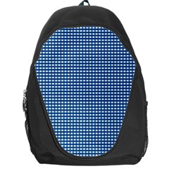 Gingham Plaid Fabric Pattern Blue Backpack Bag