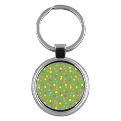 Balloon Grass Party Green Purple Key Chain (round) by HermanTelo