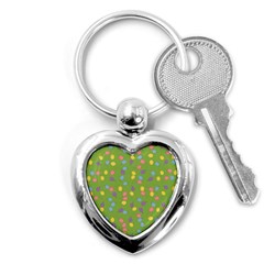 Balloon Grass Party Green Purple Key Chain (heart) by HermanTelo