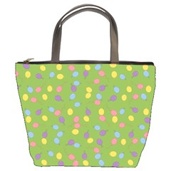 Balloon Grass Party Green Purple Bucket Bag