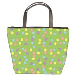 Balloon Grass Party Green Purple Bucket Bag Front