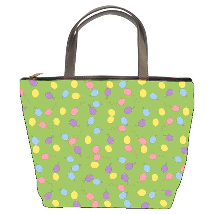 Balloon Grass Party Green Purple Bucket Bag