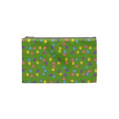 Balloon Grass Party Green Purple Cosmetic Bag (small) by HermanTelo