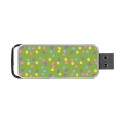 Balloon Grass Party Green Purple Portable Usb Flash (one Side) by HermanTelo