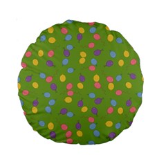 Balloon Grass Party Green Purple Standard 15  Premium Round Cushions by HermanTelo