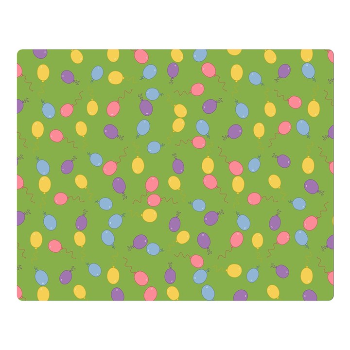 Balloon Grass Party Green Purple Double Sided Flano Blanket (Large) 