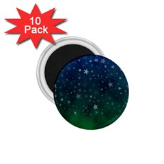 Background Blue Green Stars Night 1.75  Magnets (10 pack) 