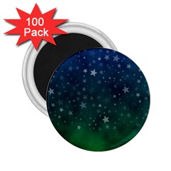 Background Blue Green Stars Night 2.25  Magnets (100 pack) 