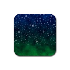 Background Blue Green Stars Night Rubber Coaster (Square) 