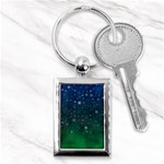 Background Blue Green Stars Night Key Chain (Rectangle) Front