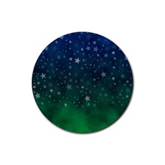 Background Blue Green Stars Night Rubber Coaster (Round) 