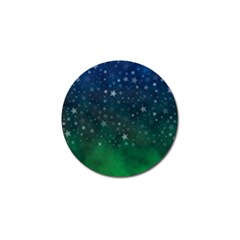 Background Blue Green Stars Night Golf Ball Marker