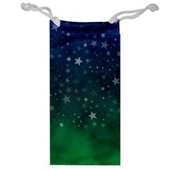 Background Blue Green Stars Night Jewelry Bag