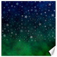 Background Blue Green Stars Night Canvas 12  x 12 