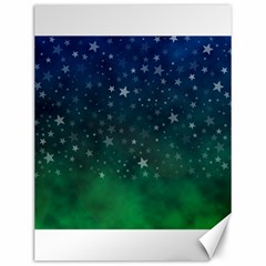 Background Blue Green Stars Night Canvas 12  x 16 