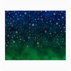 Background Blue Green Stars Night Small Glasses Cloth (2 Sides)