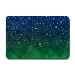 Background Blue Green Stars Night Small Doormat 