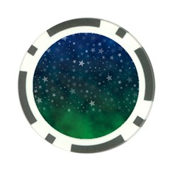 Background Blue Green Stars Night Poker Chip Card Guard