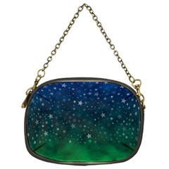 Background Blue Green Stars Night Chain Purse (One Side)