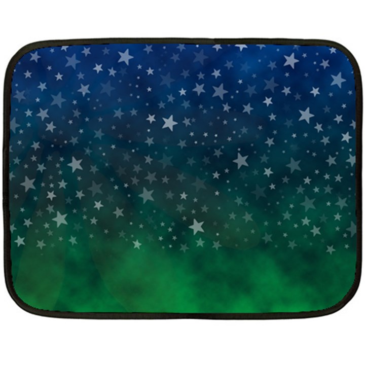 Background Blue Green Stars Night Fleece Blanket (Mini)