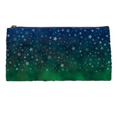 Background Blue Green Stars Night Pencil Cases