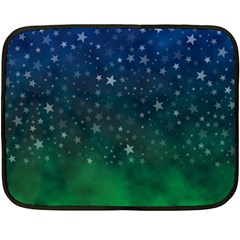 Background Blue Green Stars Night Double Sided Fleece Blanket (Mini) 