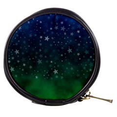 Background Blue Green Stars Night Mini Makeup Bag