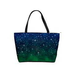 Background Blue Green Stars Night Classic Shoulder Handbag