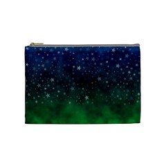 Background Blue Green Stars Night Cosmetic Bag (Medium)