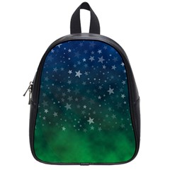 Background Blue Green Stars Night School Bag (Small)