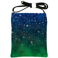 Background Blue Green Stars Night Shoulder Sling Bag