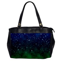 Background Blue Green Stars Night Oversize Office Handbag by HermanTelo