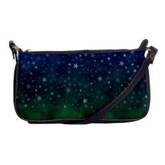 Background Blue Green Stars Night Shoulder Clutch Bag